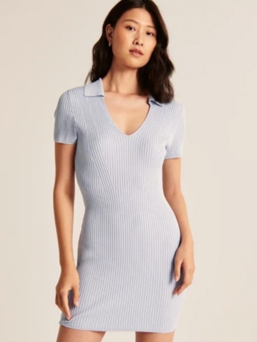Abercrombie & Fitch Elevated Polo Knit Mini Dress
